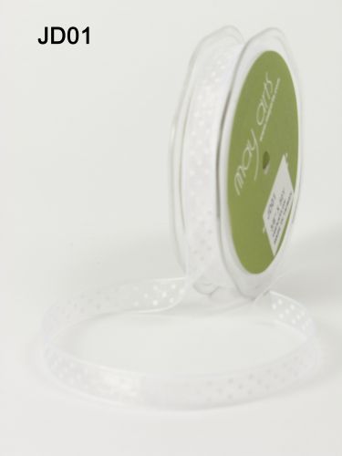 Ruban transparent  pois blanc BLANC